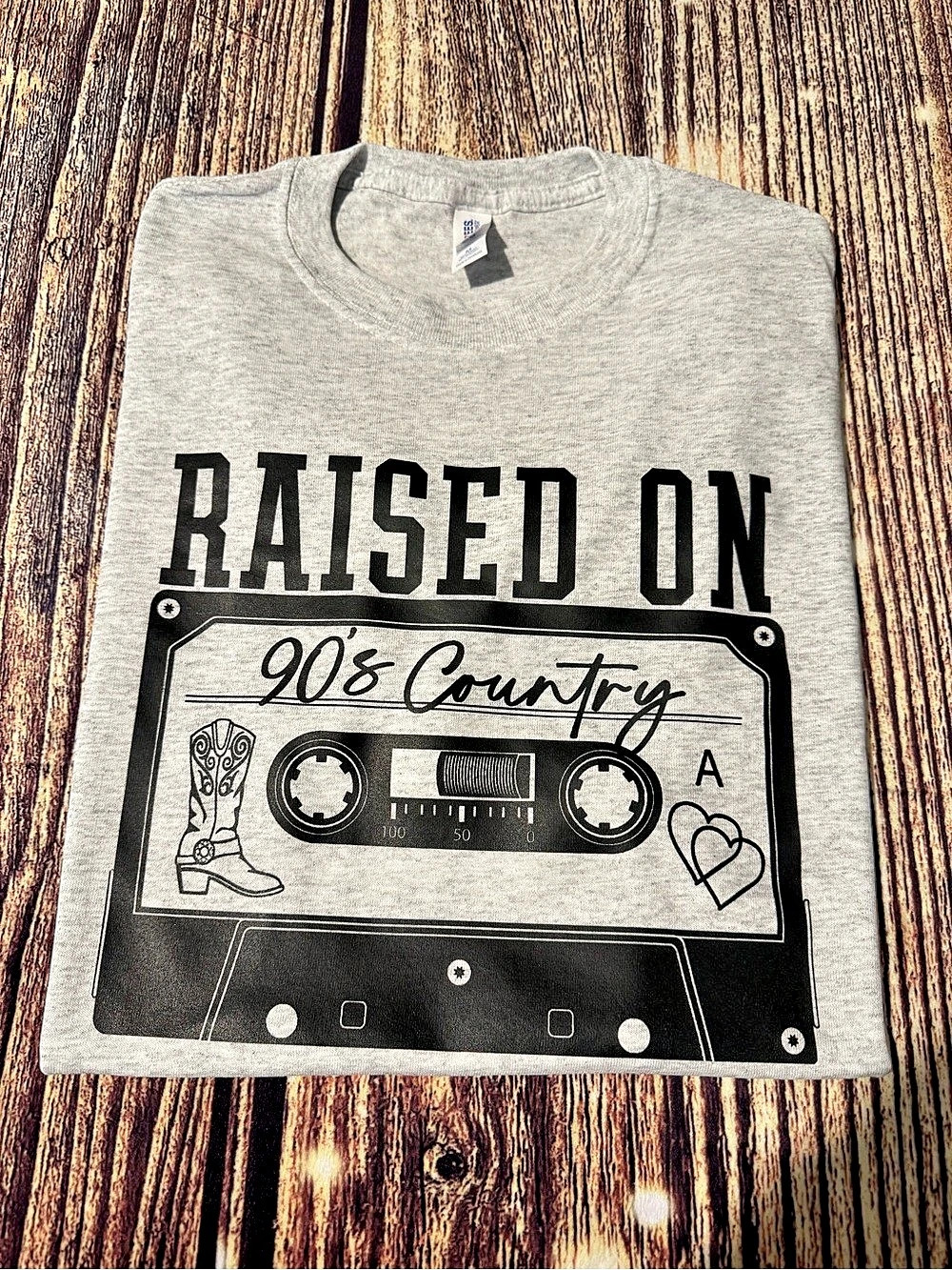Jerzees Raised on 90s Country Graphic Tee Size Medium
